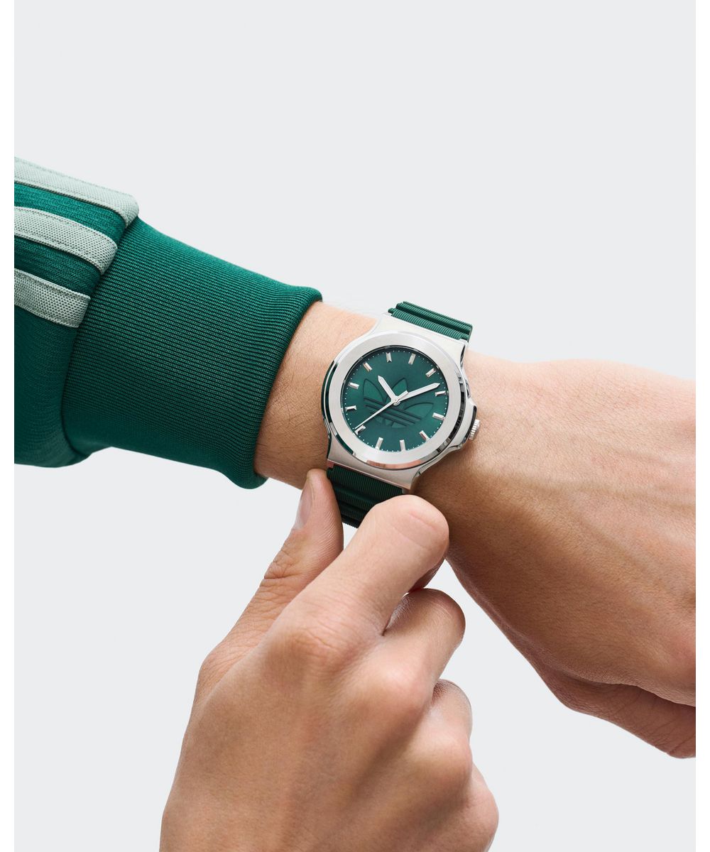 Adidas Unisex Green Dial Green Silicone Strap Watch AOFH25501