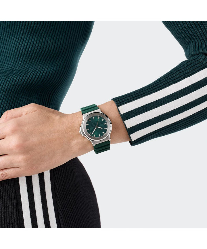 Adidas Unisex Green Dial Green Silicone Strap Watch AOFH25501