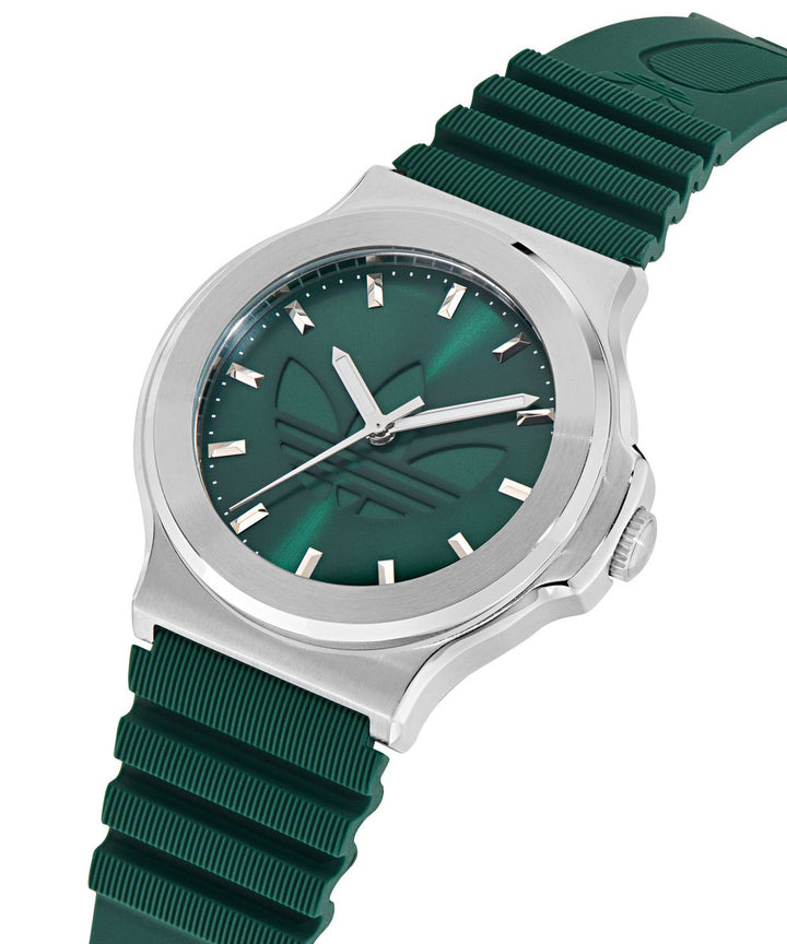 Adidas Unisex Green Dial Green Silicone Strap Watch AOFH25501
