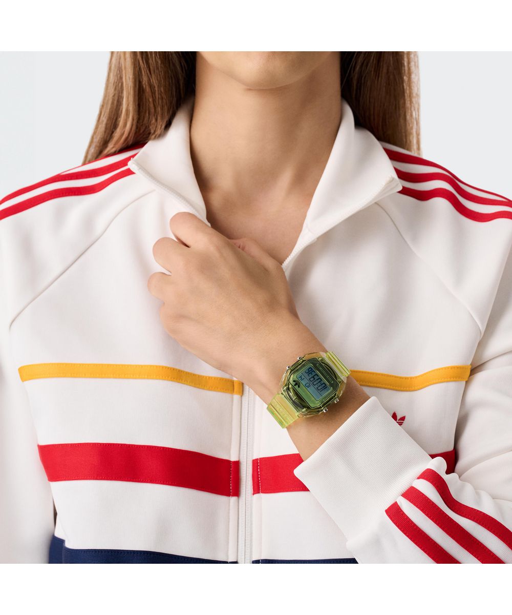 Adidas Unisex Translucent Green Mask Resin Strap Watch AOST25538