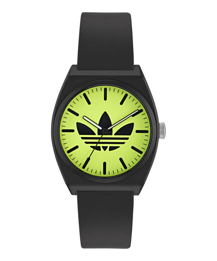 Adidas Unisex Green Dial Black Resin Strap Watch AOST25549