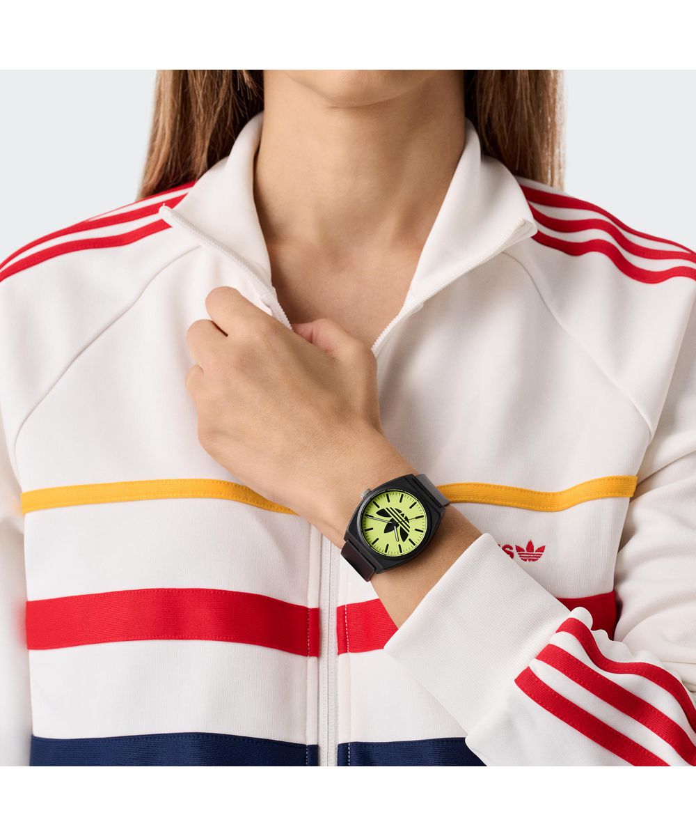 Adidas Unisex Green Dial Black Resin Strap Watch AOST25549