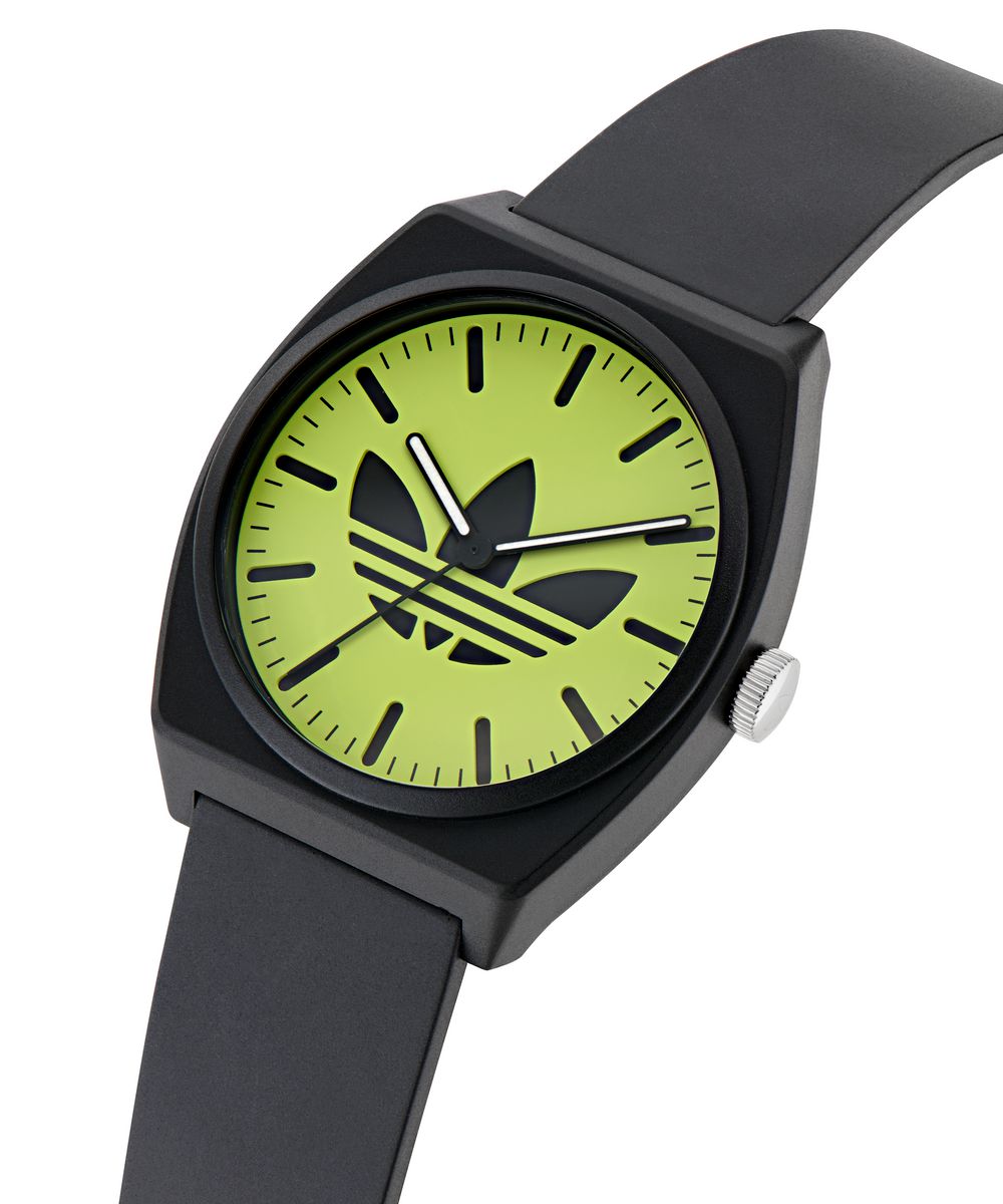 Adidas Unisex Green Dial Black Resin Strap Watch AOST25549