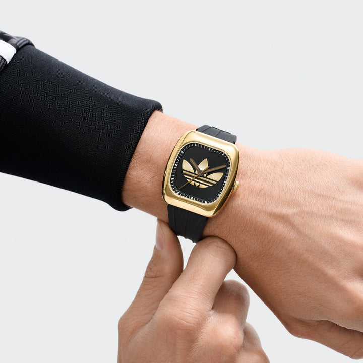 Adidas Unisex Retro Wave One Gold-Tone Watch AOSY26001