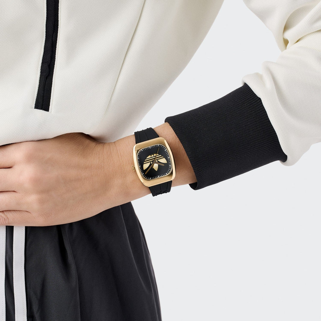 Adidas Unisex Retro Wave One Gold-Tone Watch AOSY26001