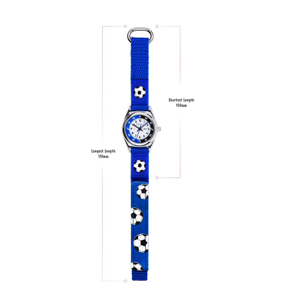 Tikkers Boys Blue Canvas Rip Strap Time Teacher Football Watch ATK1090