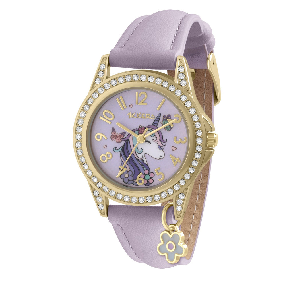 Tikkers Girls Purple Strap Unicorn Watch Bracelet Purse Set ATK1106