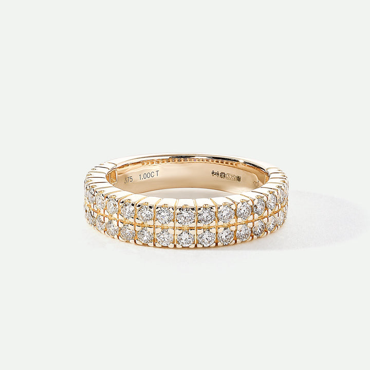 Agnes | 9ct Yellow Gold 1ct tw Lab Grown Diamond Half Eternity Ring