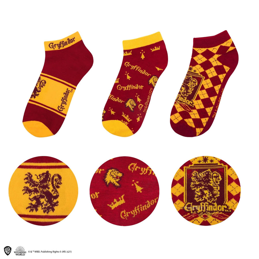 Harry Potter Set Of 3 Gryffindor Ankle Socks CR1631