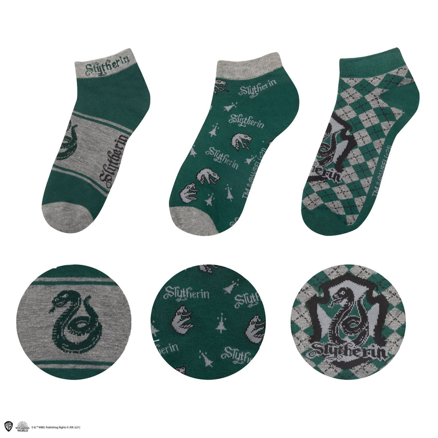 Harry Potter Set Of 3 Slytherin Ankle Socks CR1632