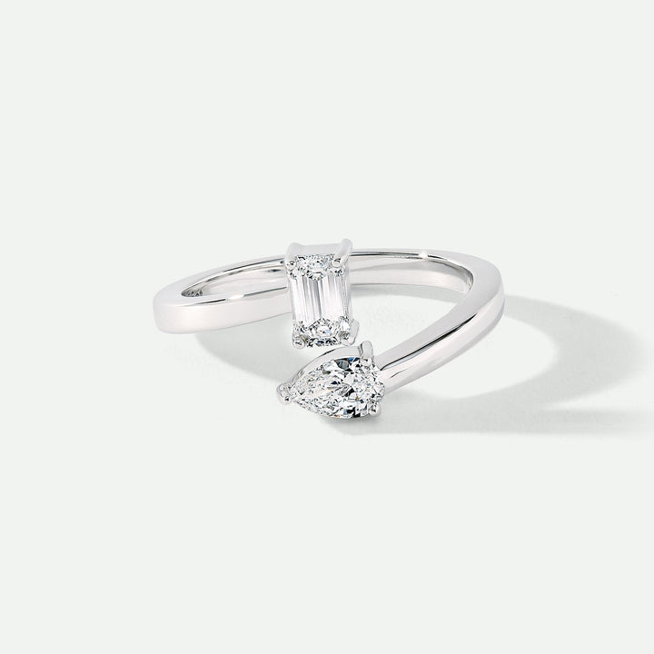 Aria | 9ct White Gold 0.55ct tw Lab Grown Diamond Toi et Moi Ring-0