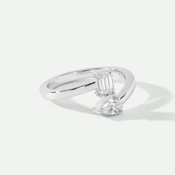 Aria | 9ct White Gold 0.55ct tw Lab Grown Diamond Toi et Moi Ring-3