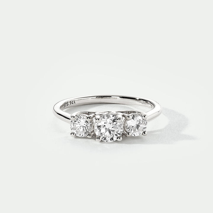 Audrey | 9ct White Gold 1ct tw Lab Grown Diamond Three Stone Ring