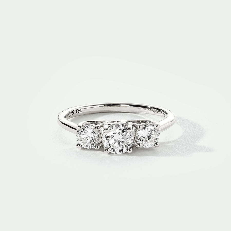 Audrey | 9ct White Gold 1ct tw Lab Grown Diamond Three Stone Ring
