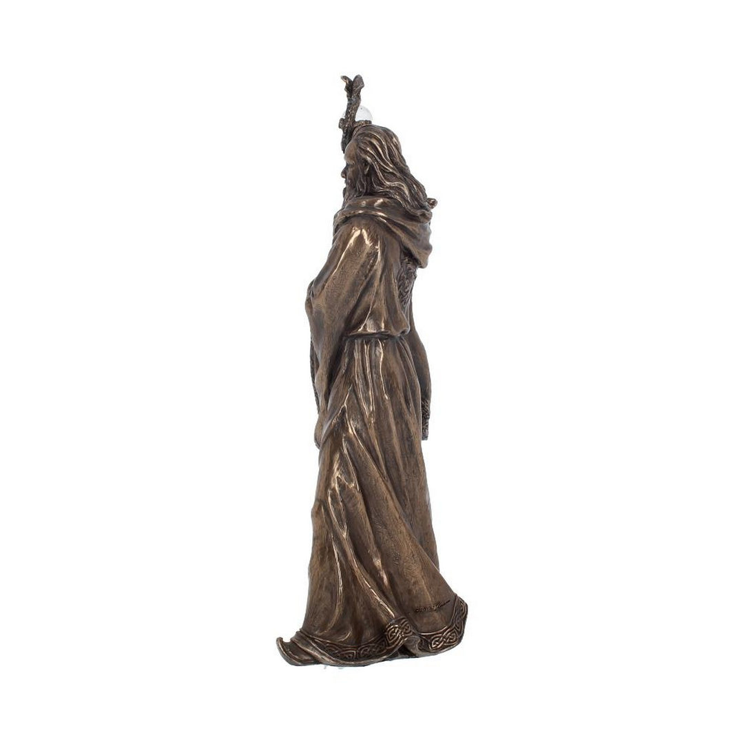 Bronze Wizard Merlin Figurine Arthurian Magic Sorcerer Ornament B0412B4