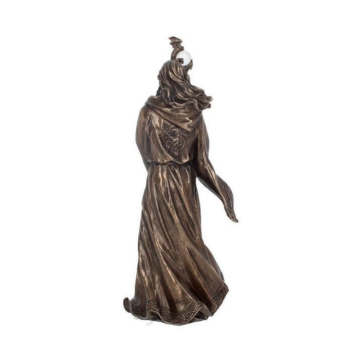 Bronze Wizard Merlin Figurine Arthurian Magic Sorcerer Ornament B0412B4