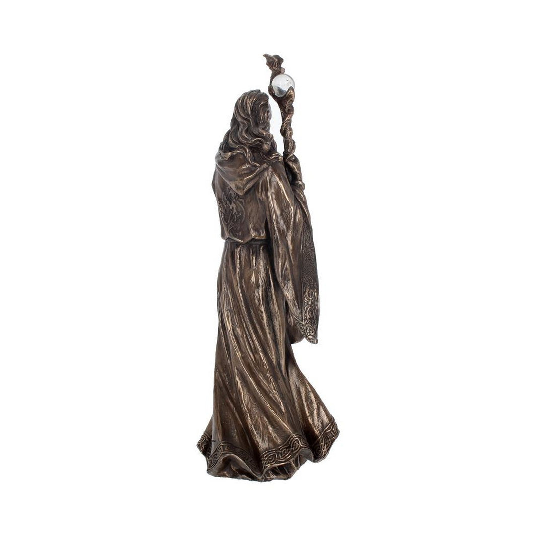 Bronze Wizard Merlin Figurine Arthurian Magic Sorcerer Ornament B0412B4