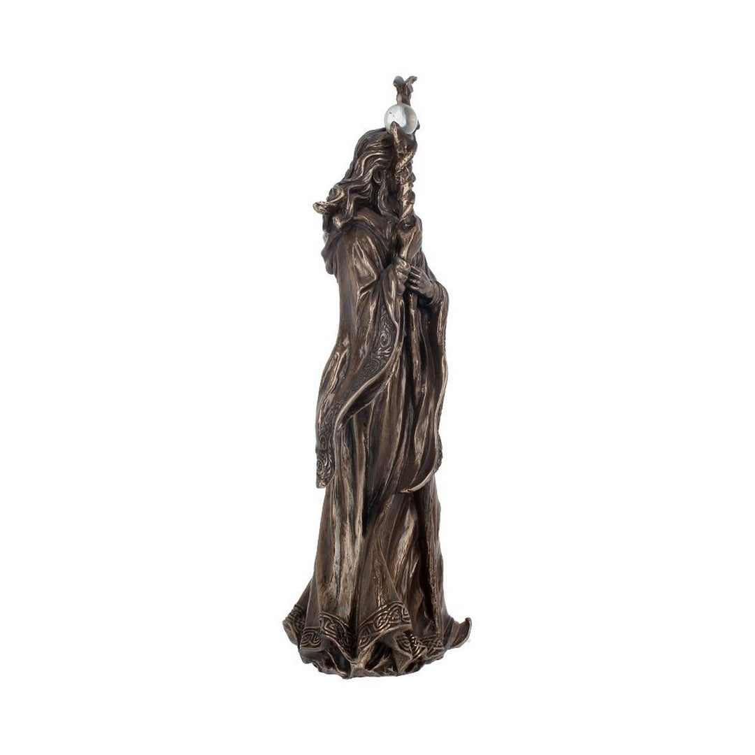 Bronze Wizard Merlin Figurine Arthurian Magic Sorcerer Ornament B0412B4