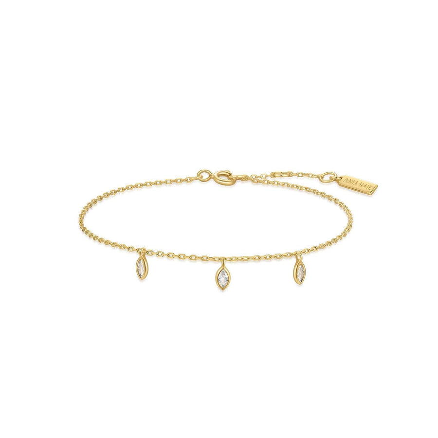 Gold Sparkling Triple Station Bracelet B066-02G