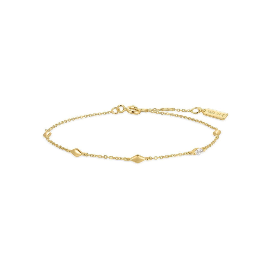 Gold Multi Rhombus Station Bracelet B066-03G