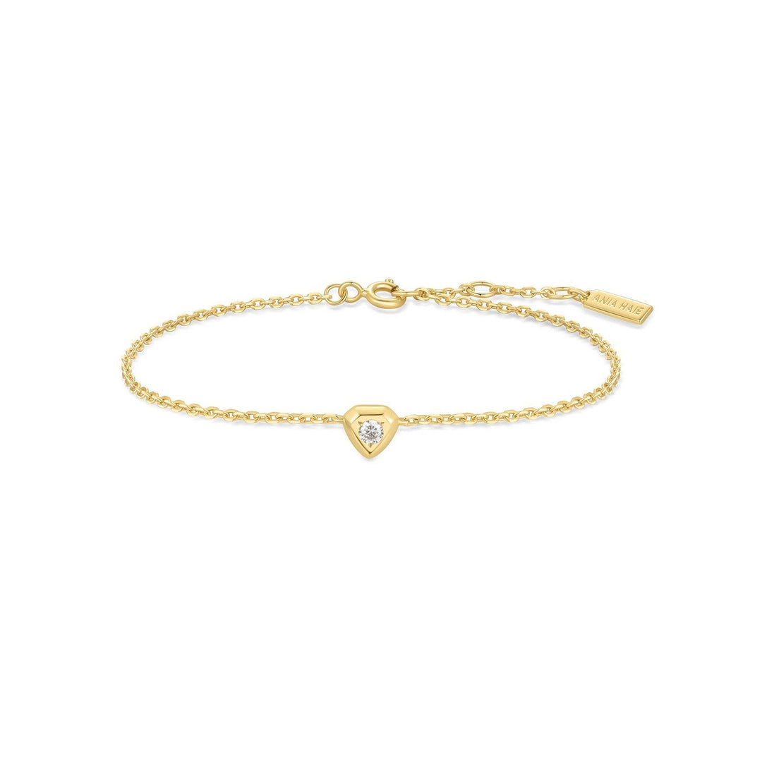 Gold Sparkling Tiny Shield Bracelet B067-01G
