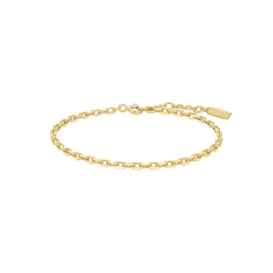 Gold Paper Clip Chain Bracelet B067-02G