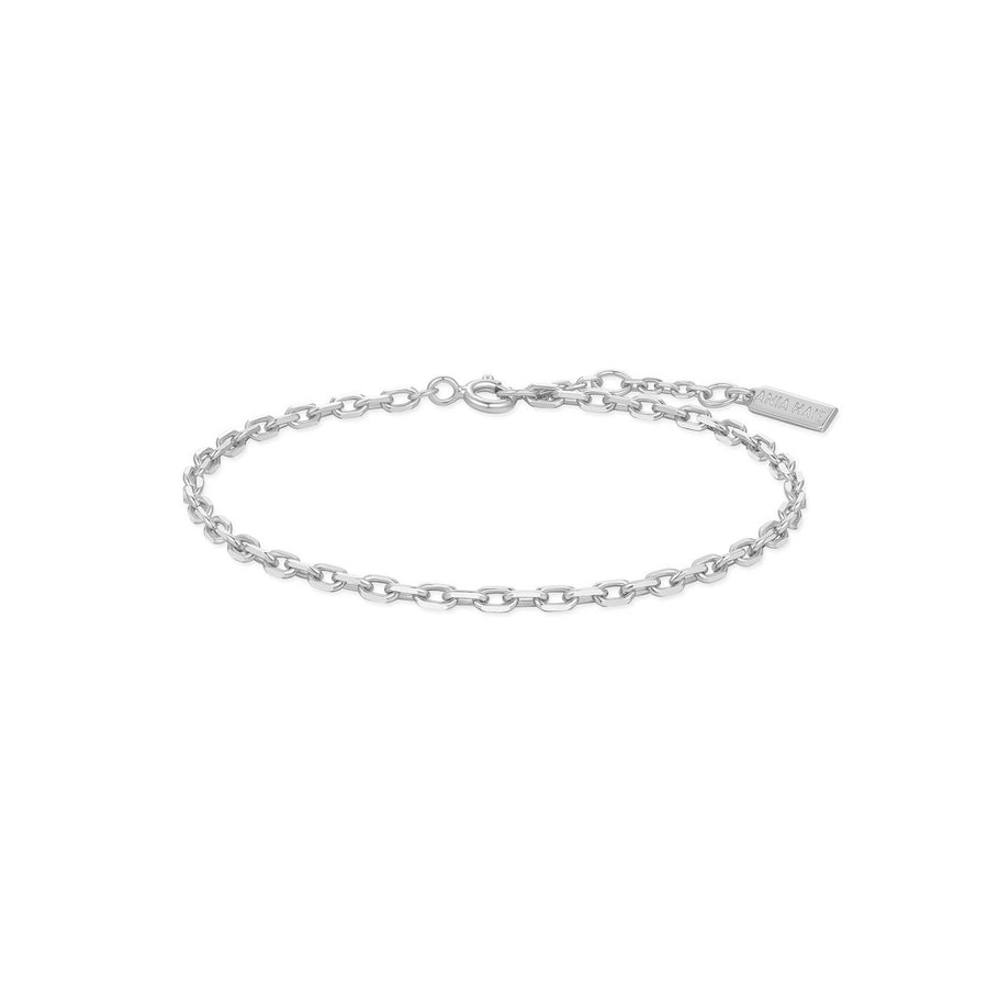 Silver Paper Clip Chain Bracelet B067-02H