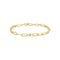 Gold Bezel Station Paper Clip Chain Bracelet B069-01G