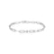 Silver Bezel Station Paper Clip Chain Bracelet B069-01H