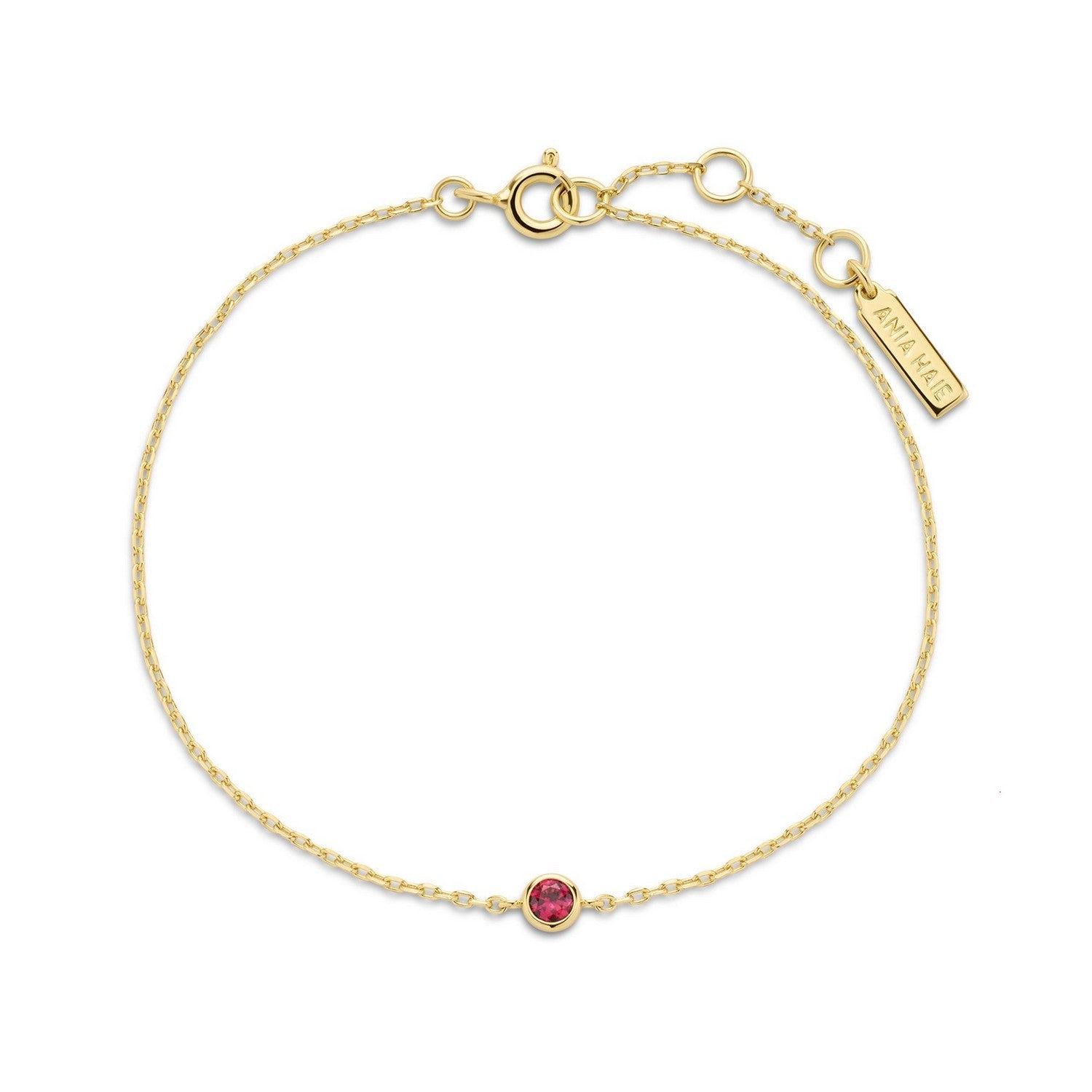 Gold Crimson Solitaire Bracelet B071-01G