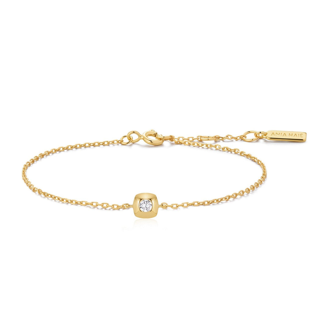Ania Haie Gold Modern Bezel-Set Solitaire Bracelet B072-01G