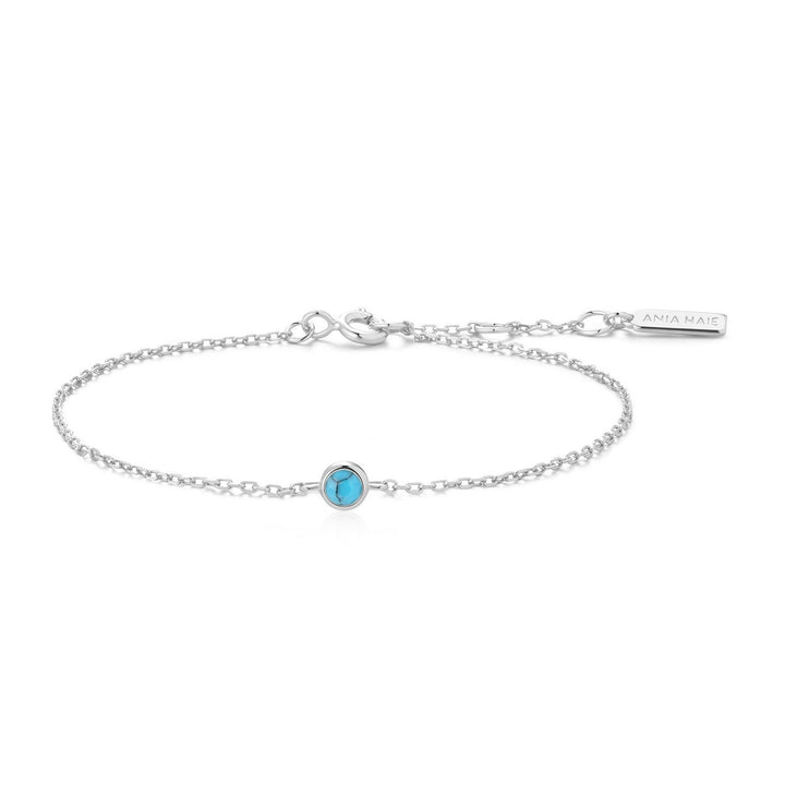 Ania Haie Silver Bezel-Set Lab-Created Turquoise Solitaire Bracelet B073-01H