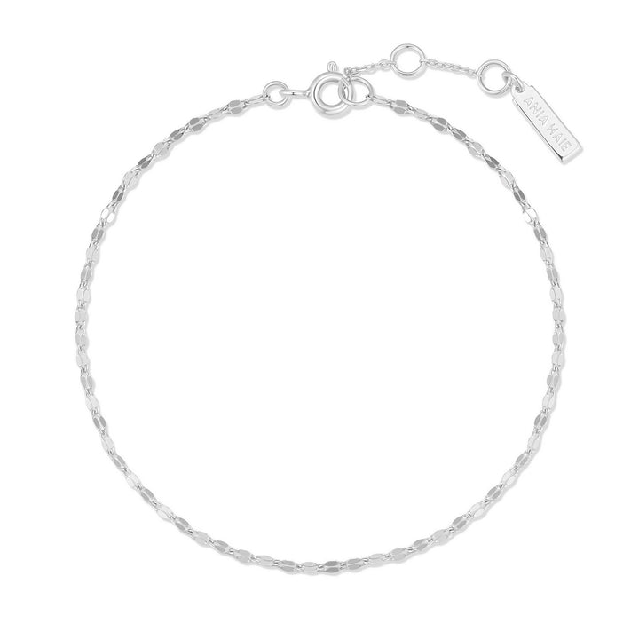 Silver bracelet on a white background