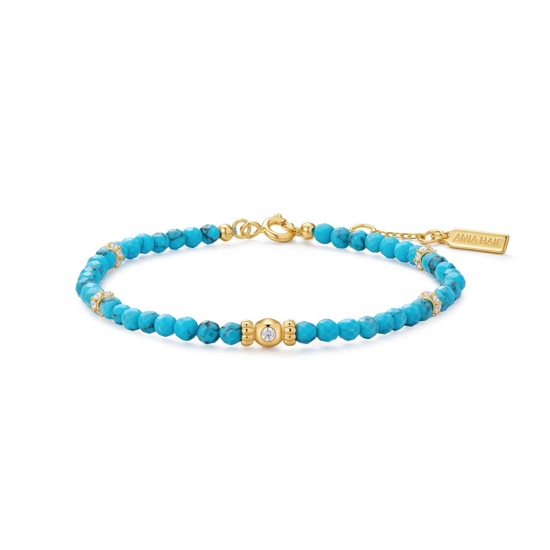 Ania Haie Gold Lab-Created Turquoise Beaded Bracelet B073-03G