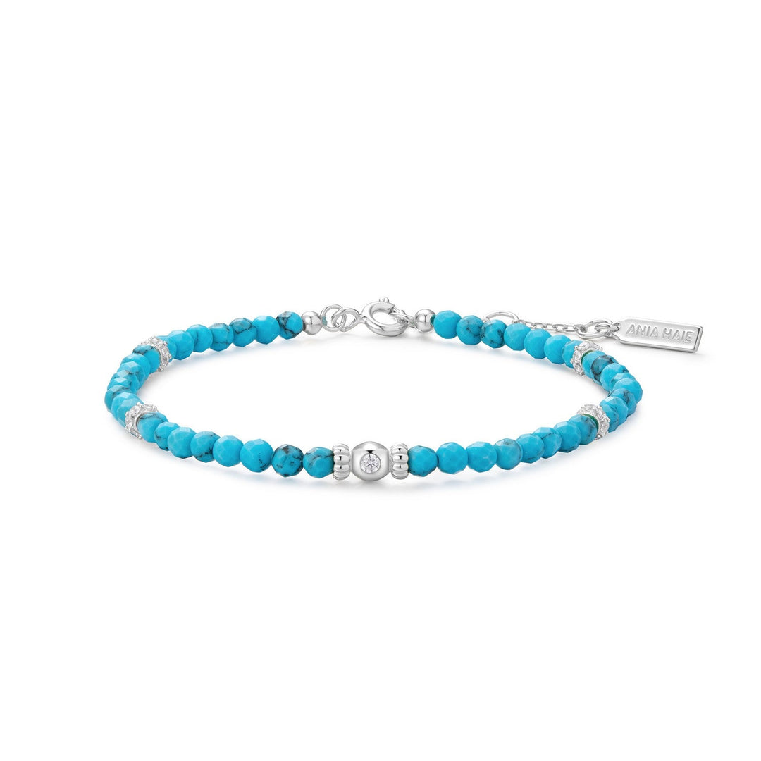 Ania Haie Silver Shell Pearl & Bezel-Set Sparkle Bracelet B075-01H