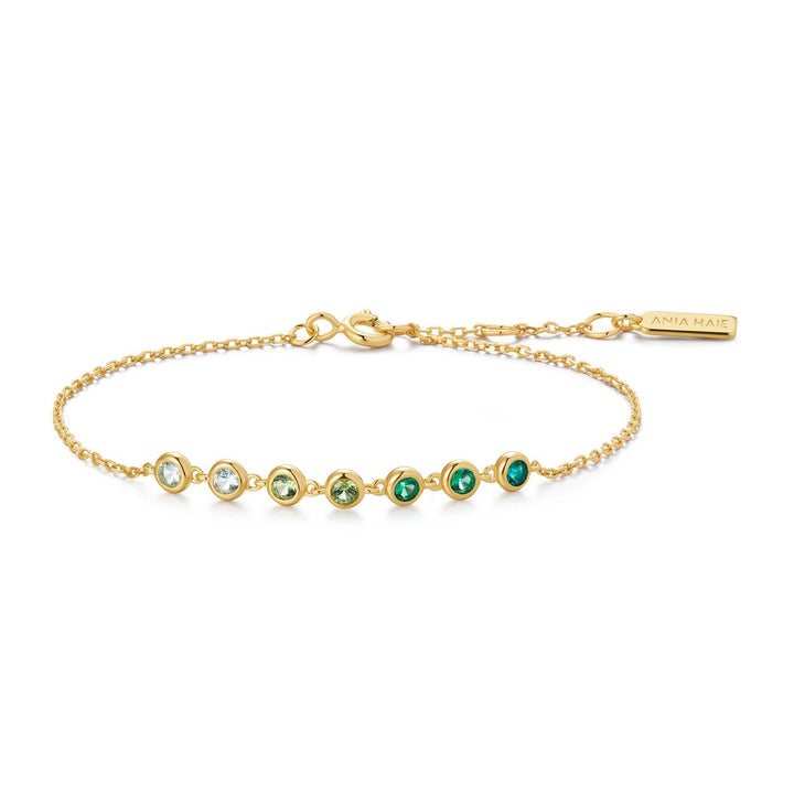 Ania Haie Gold Green Station Bracelet B073-04G