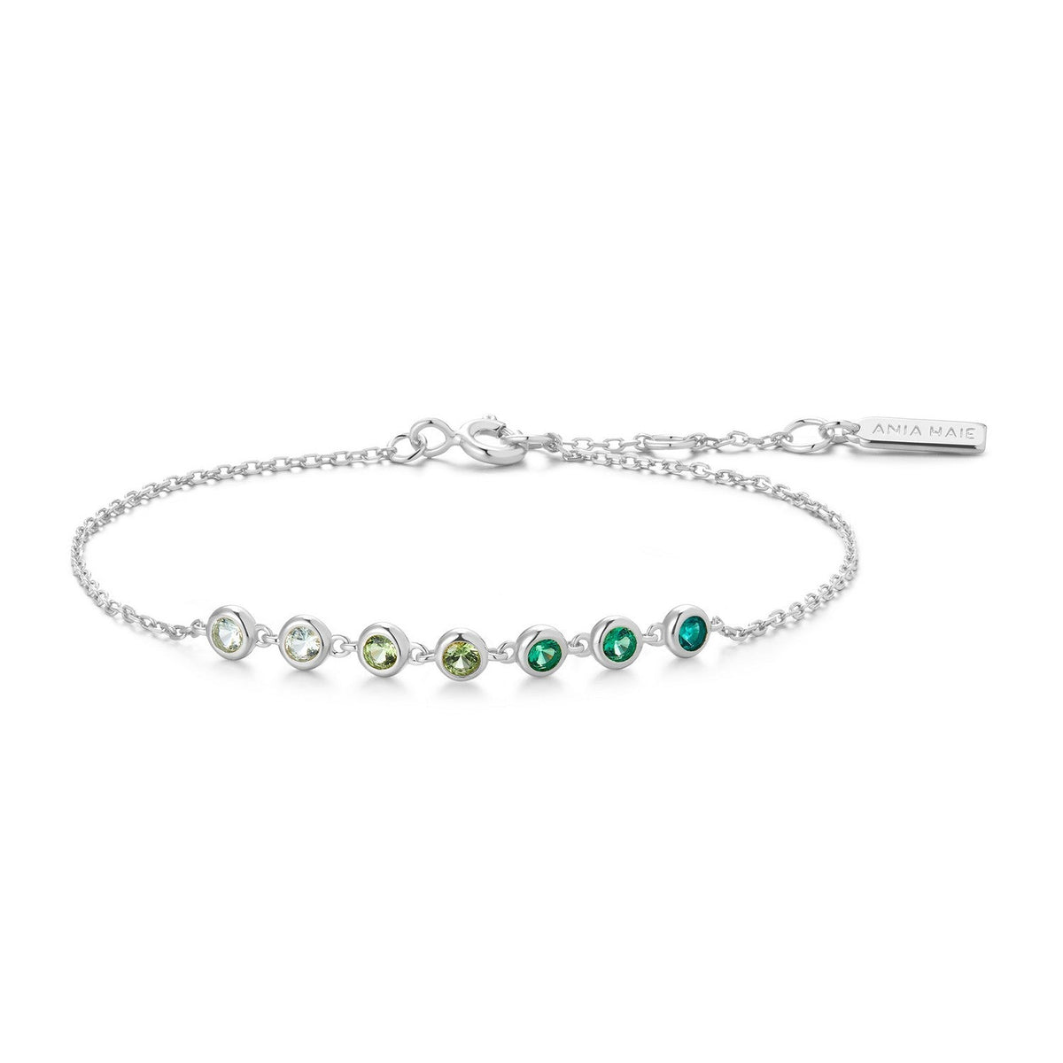 Ania Haie Silver Green Station Bracelet B073-04H