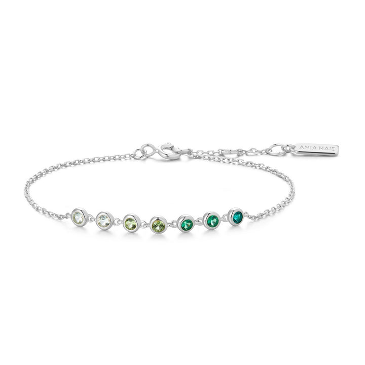 Ania Haie Silver Green Station Bracelet B073-04H