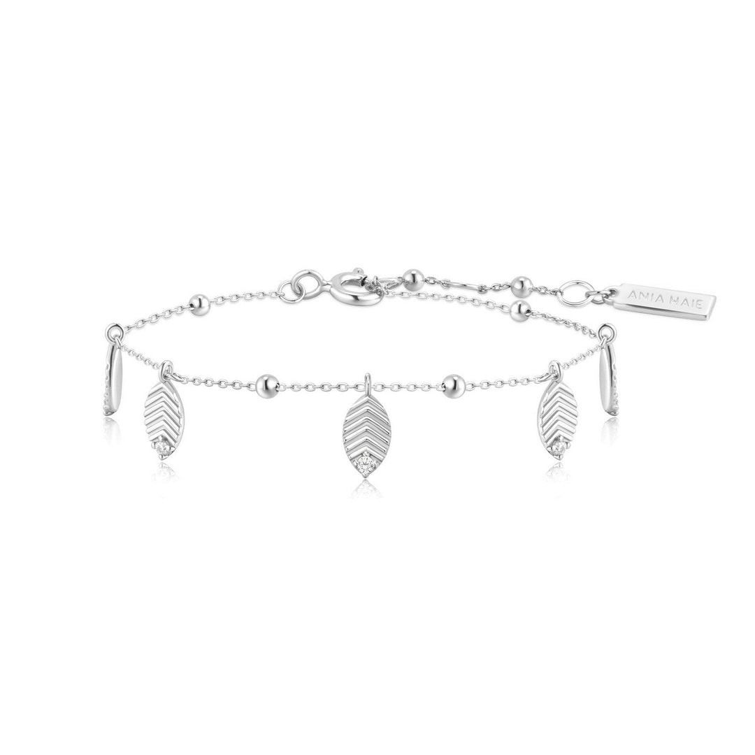 Ania Haie Silver Leaf Station Bracelet B073-05H
