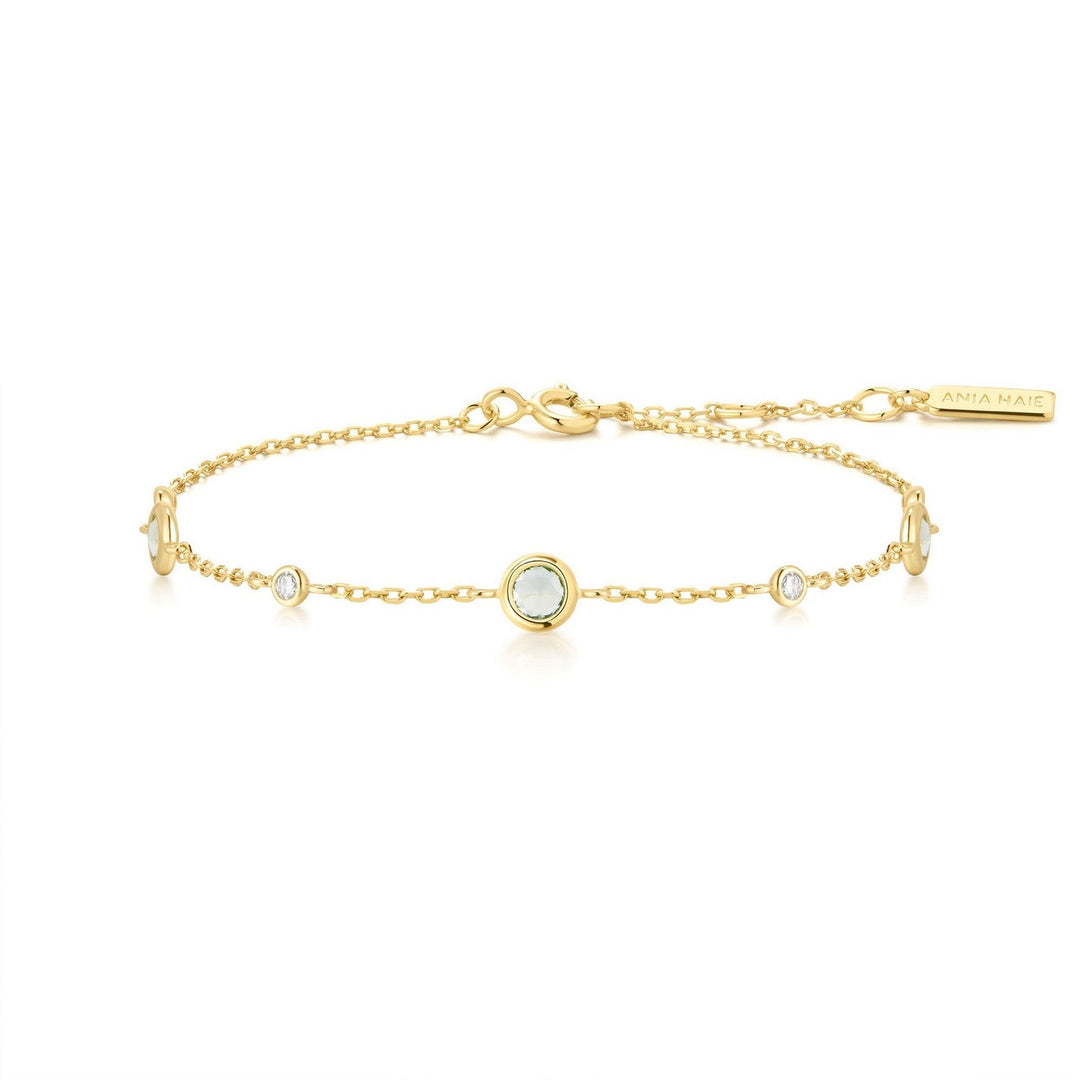 Ania Haie Gold Mint Green Station Bracelet B073-06G