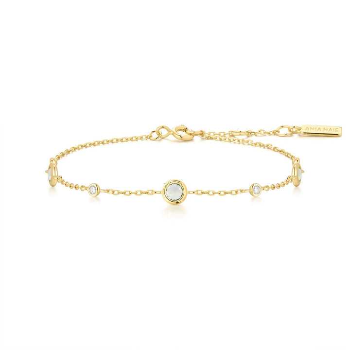 Ania Haie Gold Mint Green Station Bracelet B073-06G