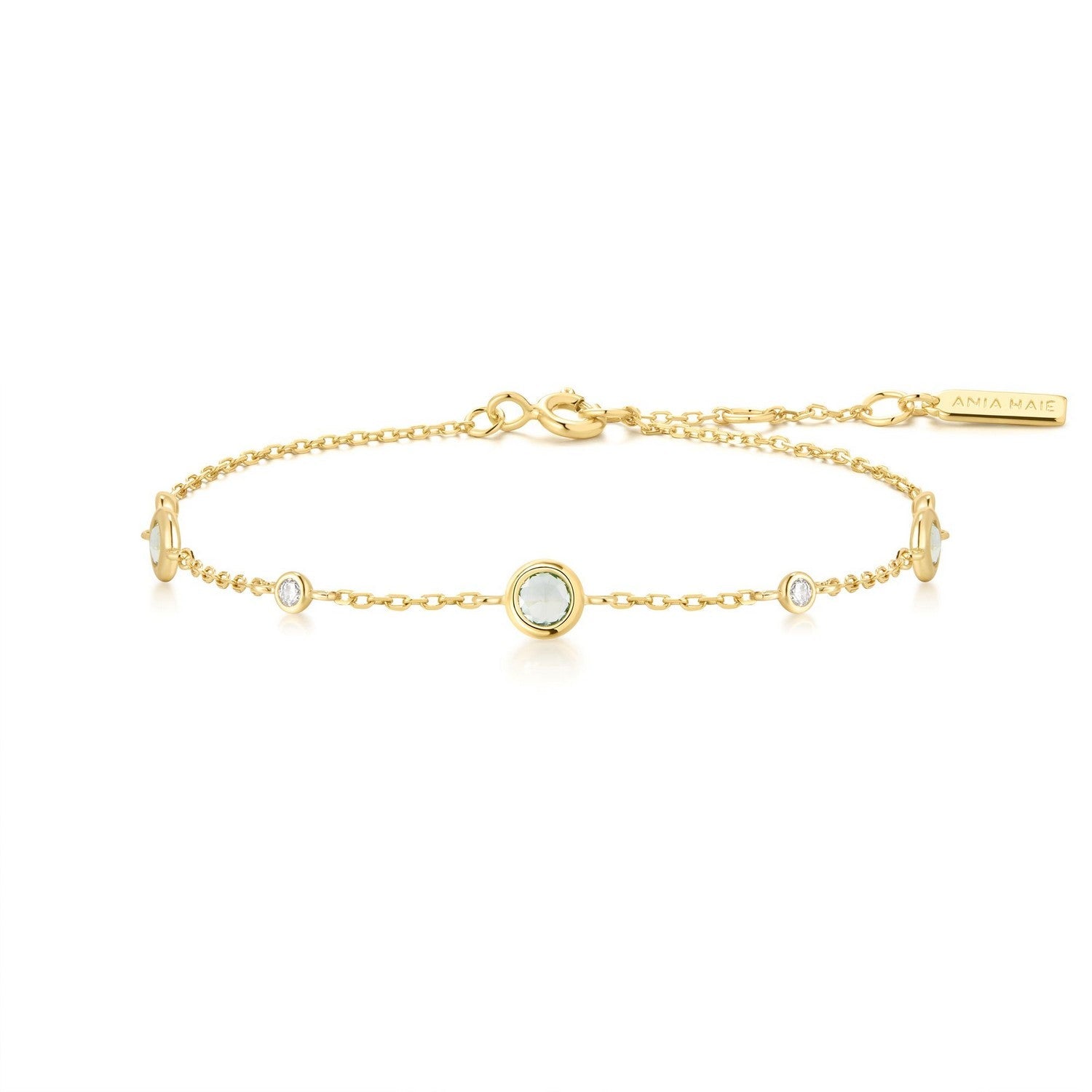 Ania Haie Gold Mint Green Station Bracelet B073-06G