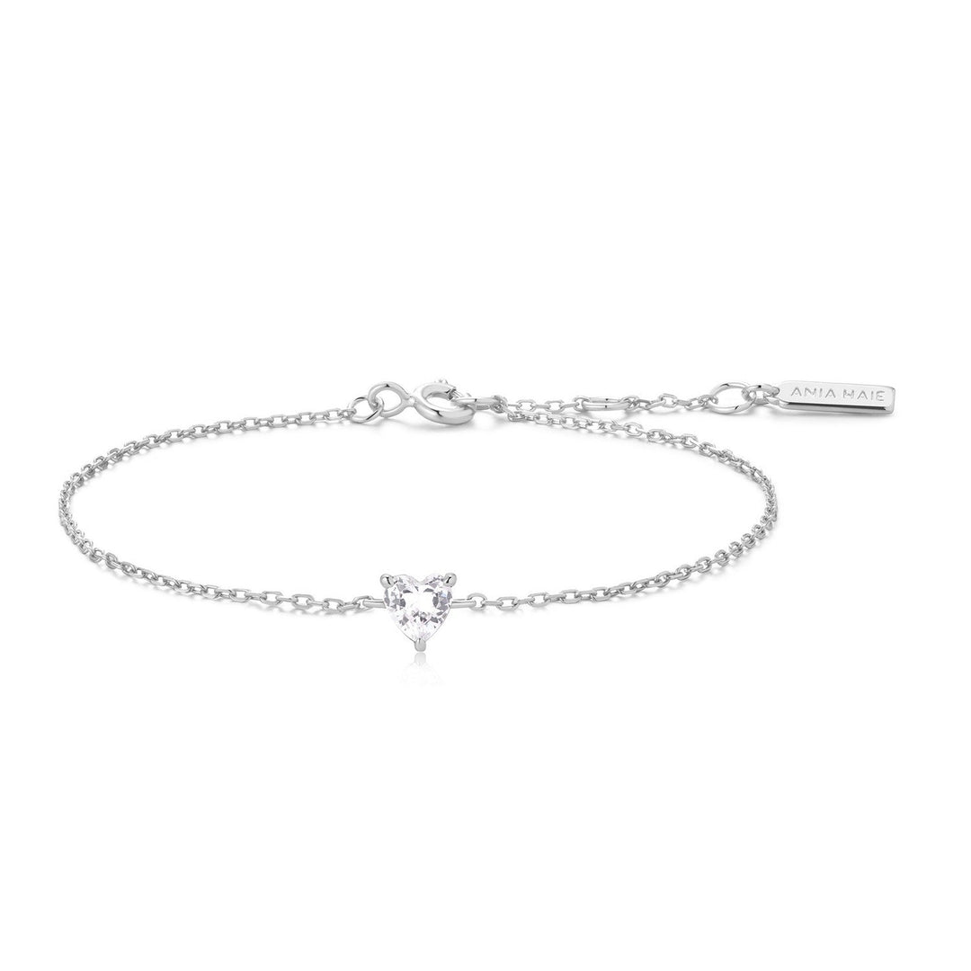 Ania Haie Silver Sparkle Heart Bracelet B074-01H