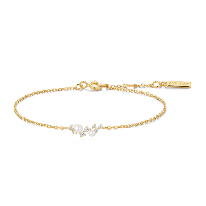 Ania Haie Gold Shell Pearl Cluster Bracelet B074-03G