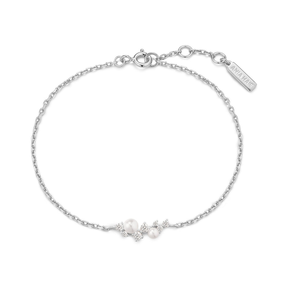 Ania Haie Silver Shell Pearl Cluster Bracelet B074-03H