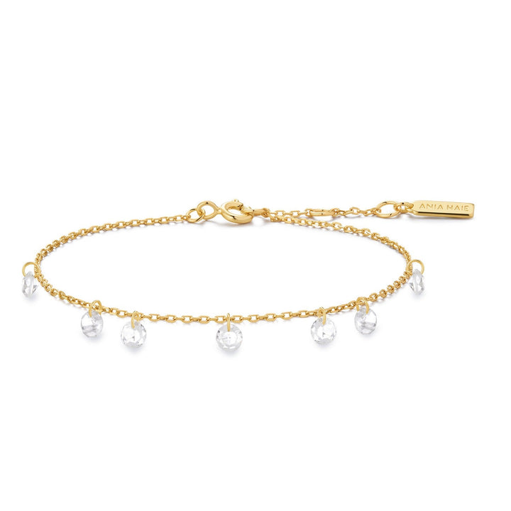 Ania Haie Silver Shell Pearl & Bezel-Set Sparkle Bracelet B075-01H
