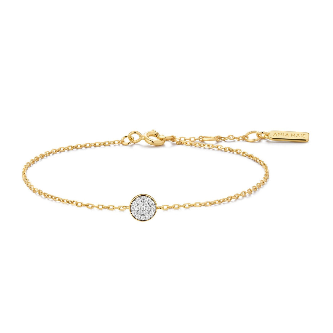 Ania Haie Gold Pavé Disc Bracelet B075-02G