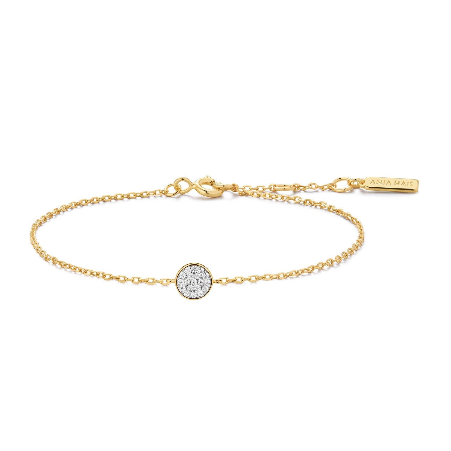 Ania Haie Gold Pavé Disc Bracelet B075-02G