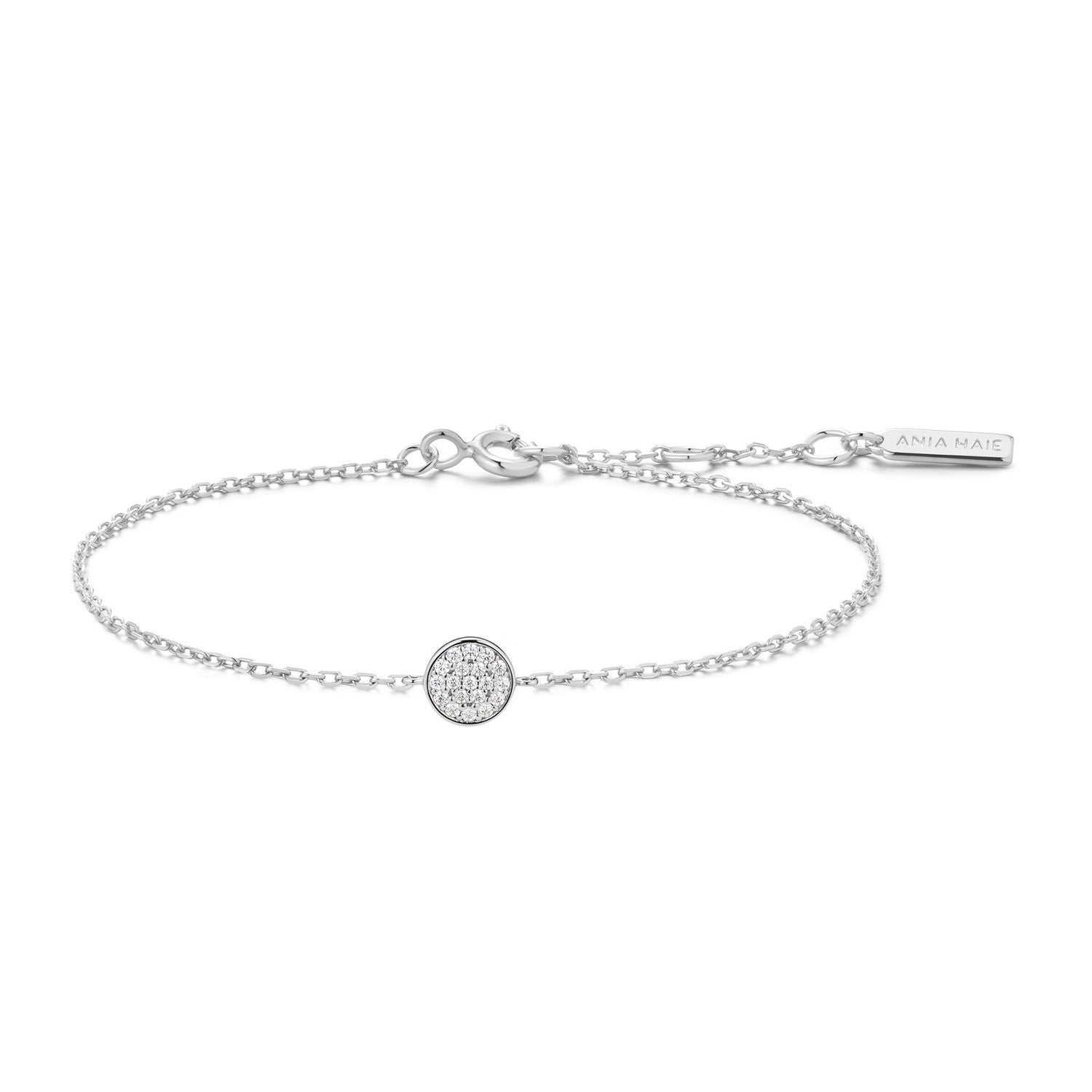 Ania Haie Silver Pavé Disc Bracelet B075-02H
