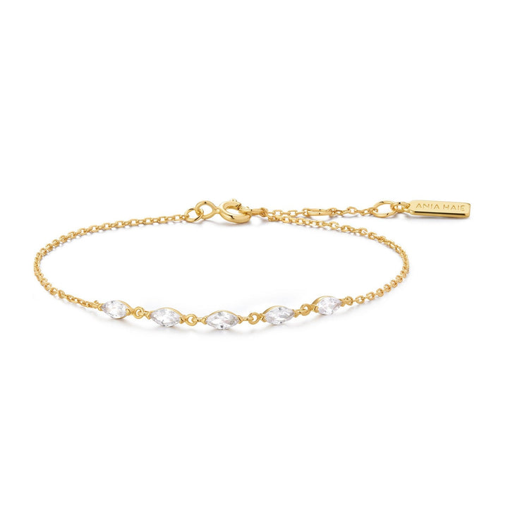 Ania Haie Silver Shell Pearl & Bezel-Set Sparkle Bracelet B075-01H